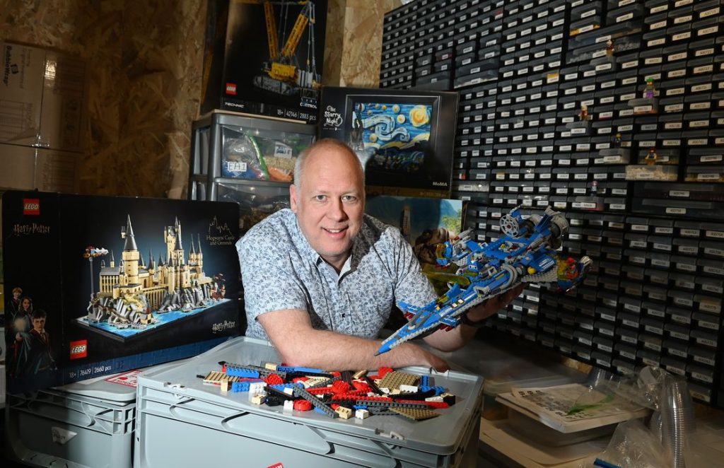 Gary displaying his store with LEGO rental sets.